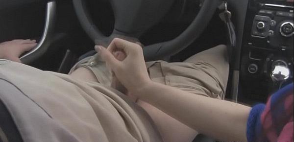  Handjob in Car on the Supermarket Parking Place